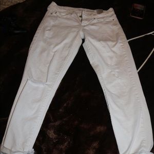 White ripped jeans